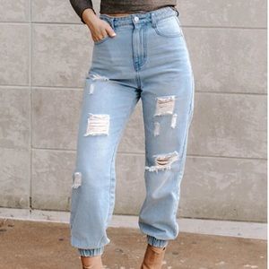 Kittenish Ansley Denim Joggers